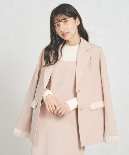 31 Sons de mode（トランテアン　ソン　ドゥ　モード）の「WEB限定アイテム チュールフリルジャケット（テーラードジャケット・レディース・ピンク/アイボリー/ブラウン系・ﾌﾘ-）」の10枚目の写真