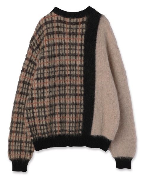 CULLNI（クルニ）の「CULLNI for DAKS LONDON Asymmetrical Mohair Shaggy Pullover Knit（ニット/セーター・メンズ・ブラック×ブラック/チャコール/チェック/ブラック×ベージュ・0/1/2）」の7枚目の写真