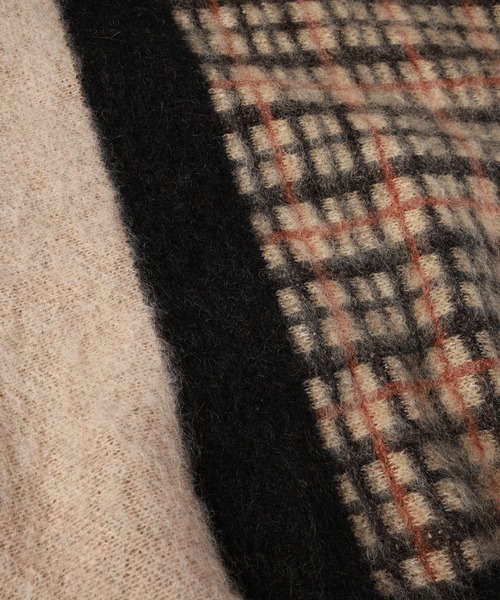 CULLNI（クルニ）の「CULLNI for DAKS LONDON Asymmetrical Mohair Shaggy Pullover Knit（ニット/セーター・メンズ・ブラック×ブラック/チャコール/チェック/ブラック×ベージュ・0/1/2）」の9枚目の写真