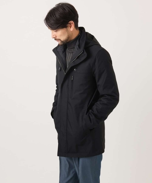MICHEL KLEIN HOMME (ミッシェルクランオム)の「3WAYライナー付きコート(ステンカラーコート・メンズ・ブラック/グレー・MEDIUM/LARGE/X-LARGE)」の1枚目の写真