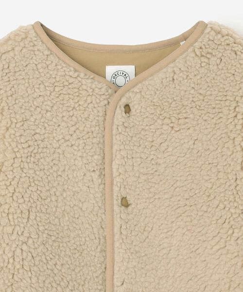 ORCIVAL（オーシバル）の「ORCIVAL | ボアフリース ノーカラーブルゾン WOMEN（ノーカラージャケット・レディース・ベージュ/オフホワイト・1）」の13枚目の写真
