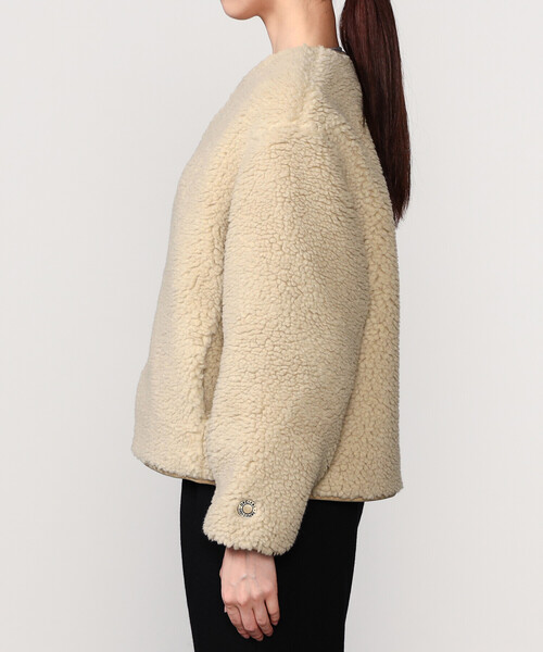 ORCIVAL | ボアフリース ノーカラーブルゾン WOMEN（ノーカラー