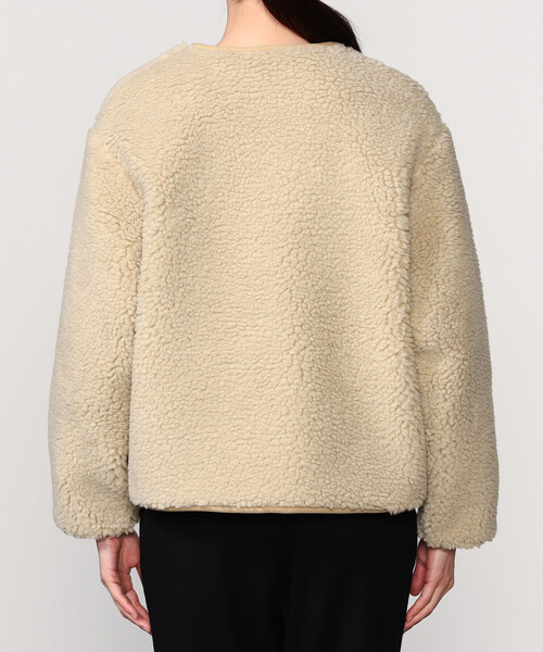 ORCIVAL（オーシバル）の「ORCIVAL | ボアフリース ノーカラーブルゾン WOMEN（ノーカラージャケット・レディース・ベージュ/オフホワイト・1）」の10枚目の写真