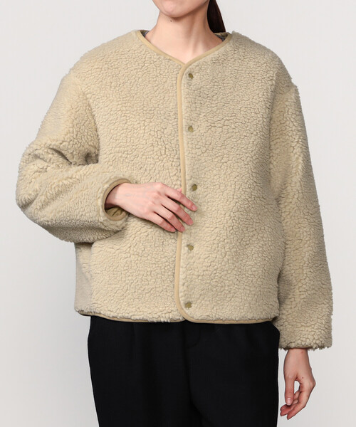ORCIVAL | ボアフリース ノーカラーブルゾン WOMEN（ノーカラー
