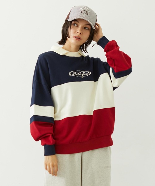 MILKFED.（ミルクフェド）の「PANELED COLOR BLOCK TOP（スウェット・レディース・ブラック/ネイビー/グリーン・ONE SIZE）」の3枚目の写真