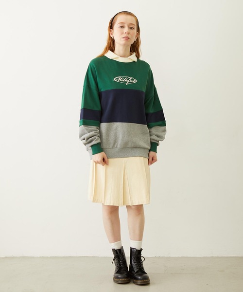 MILKFED.（ミルクフェド）の「PANELED COLOR BLOCK TOP（スウェット・レディース・ブラック/ネイビー/グリーン・ONE SIZE）」の6枚目の写真