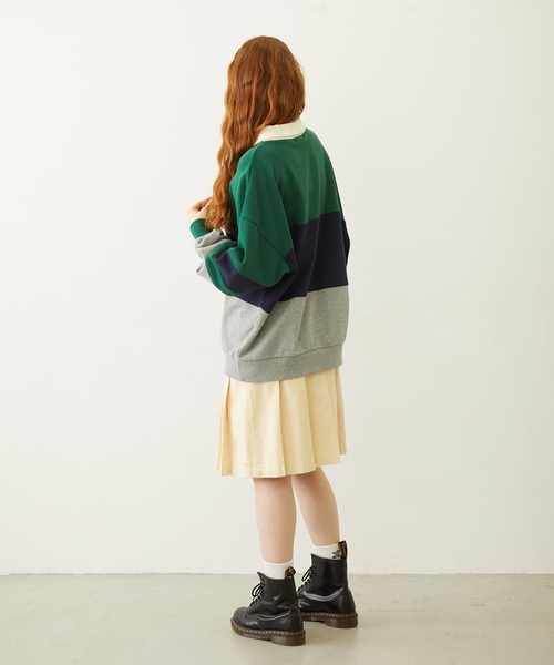 MILKFED.（ミルクフェド）の「PANELED COLOR BLOCK TOP（スウェット・レディース・ブラック/ネイビー/グリーン・ONE SIZE）」の7枚目の写真