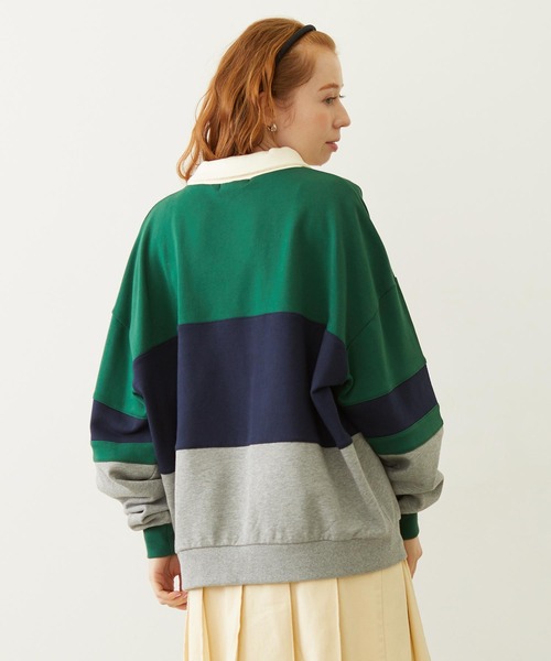 MILKFED.（ミルクフェド）の「PANELED COLOR BLOCK TOP（スウェット・レディース・ブラック/ネイビー/グリーン・ONE SIZE）」の5枚目の写真
