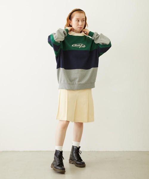 MILKFED.（ミルクフェド）の「PANELED COLOR BLOCK TOP（スウェット・レディース・ブラック/ネイビー/グリーン・ONE SIZE）」の10枚目の写真