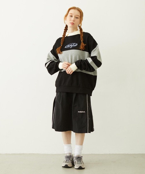MILKFED.（ミルクフェド）の「PANELED COLOR BLOCK TOP（スウェット・レディース・ブラック/ネイビー/グリーン・ONE SIZE）」の20枚目の写真