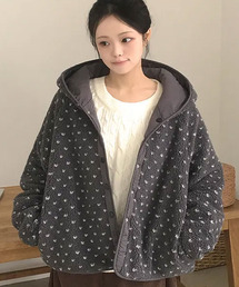 ドットボアフード付きアウター
