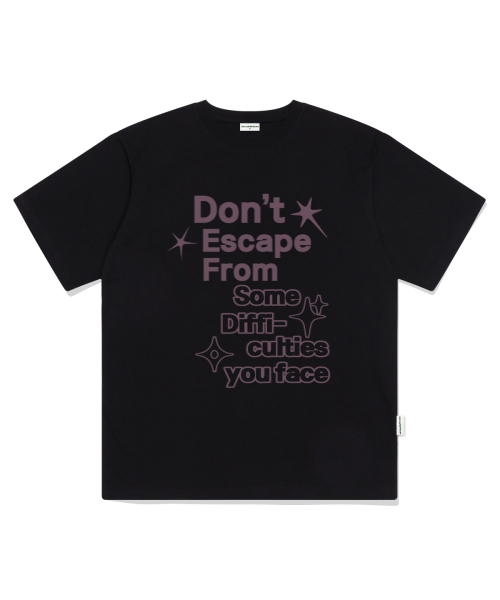 ESCAPEFROM(エスケープフロム)の「ディフィカリティスプリント オーバーサイズ 半袖Tシャツ ブラック(Tシャツ/カットソー・レディース・その他・SMALL/MEDIUM/LARGE)」の2枚目の写真