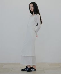 NUAKLE（ヌアクル）の「Double Layered Dress_Ivory（ワンピース）」