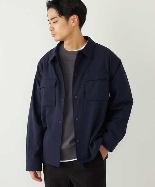 SHIPS Colors(シップス カラーズ)の「SHIPS Colors:〈洗濯機可能〉バックフリース ストレッチ ボックス シャツ◇(シャツ/ブラウス・メンズ・ネイビー/ベージュ/ブラック・X-LARGE/LARGE/MEDIUM)」の3枚目の写真