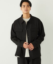 SHIPS Colors:〈洗濯機可能〉バックフリース ストレッチ ボックス シャツ◇