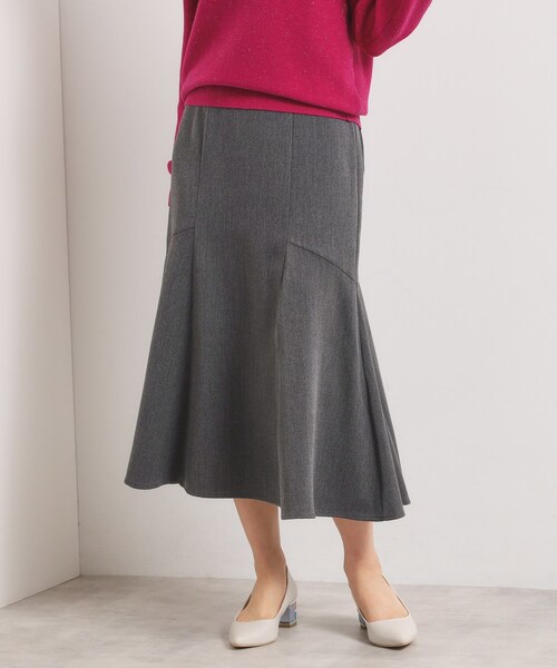ITS'DEMO（イッツデモ）の「【手洗い可/ウエストゴム】ヘリンボーンマーメイドスカート（スカート・レディース・チャコールグレー/チャコール/ブラック・00）」の4枚目の写真