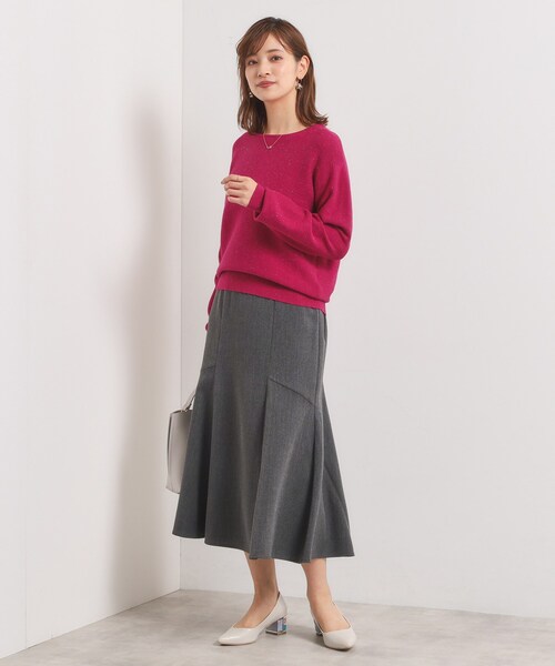 ITS'DEMO（イッツデモ）の「【手洗い可/ウエストゴム】ヘリンボーンマーメイドスカート（スカート・レディース・チャコールグレー/チャコール/ブラック・00）」の6枚目の写真