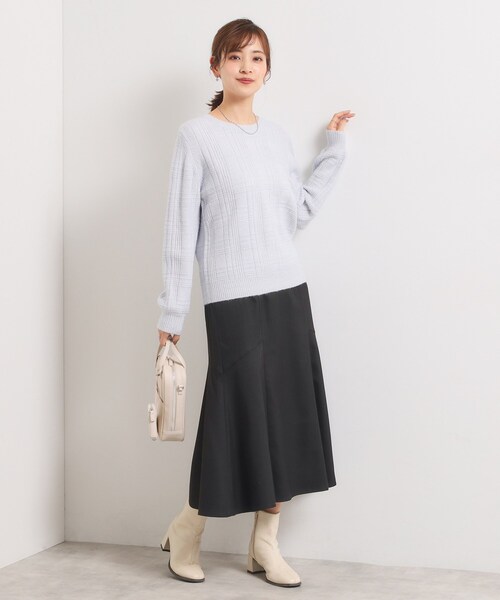 ITS'DEMO（イッツデモ）の「【手洗い可/ウエストゴム】ヘリンボーンマーメイドスカート（スカート・レディース・チャコールグレー/チャコール/ブラック・00）」の9枚目の写真