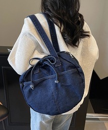 デニムトートバッグ ラウンドバッグ 無地