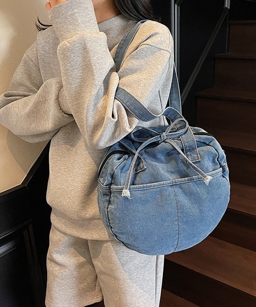Miniministore(ミニミニストア)の「デニムトートバッグ ラウンドバッグ 無地(トートバッグ・レディース・ダークブルー/ネイビー/ブラック/ライトブルー・FREE)」の22枚目の写真
