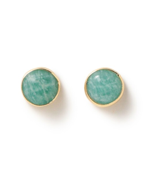 les bonbon(ルボンボン)の「【別注】les bon bon / aura round ピアス(ピアス(両耳用)・レディース・ブルー/ホワイト・ONE SIZE)」の2枚目の写真