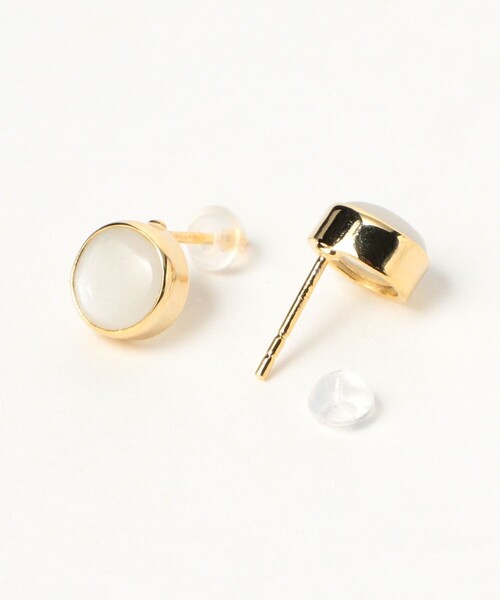 les bonbon(ルボンボン)の「【別注】les bon bon / aura round ピアス(ピアス(両耳用)・レディース・ブルー/ホワイト・ONE SIZE)」の4枚目の写真