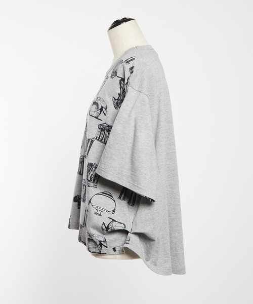gomme(ゴム)の「パルテノンサイドタックT(Tシャツ/カットソー・レディース・グレー/ブラック/ホワイト・MEDIUM)」の18枚目の写真