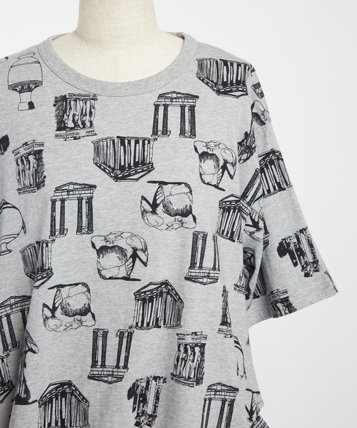 gomme(ゴム)の「パルテノンサイドタックT(Tシャツ/カットソー・レディース・グレー/ブラック/ホワイト・MEDIUM)」の20枚目の写真