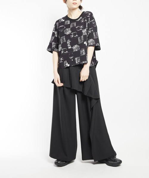 gomme(ゴム)の「パルテノンサイドタックT(Tシャツ/カットソー・レディース・グレー/ブラック/ホワイト・MEDIUM)」の12枚目の写真