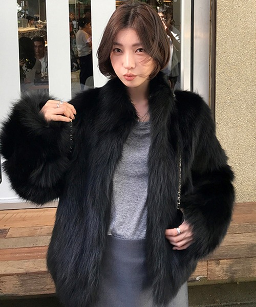 LAFFMO（ラフモ）の「フェイクファーコート（その他アウター・レディース・ホワイト/モカ/ベージュ/グレー/ブラック・F）」の15枚目の写真