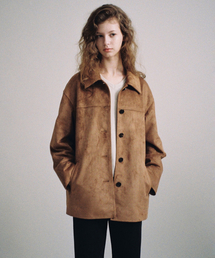 ANDNEEDS（アンドニーズ）の「Mila suede half jacket (brown)（その他アウター）」
