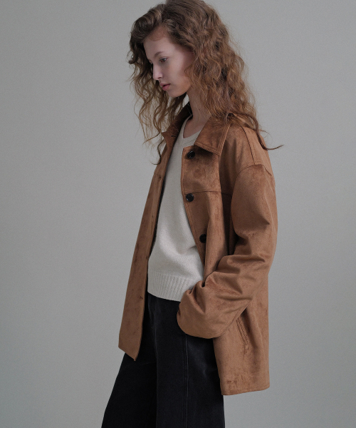 ANDNEEDS(アンドニーズ)の「Mila suede half jacket (brown)(その他アウター・レディース・その他・FREE)」の2枚目の写真