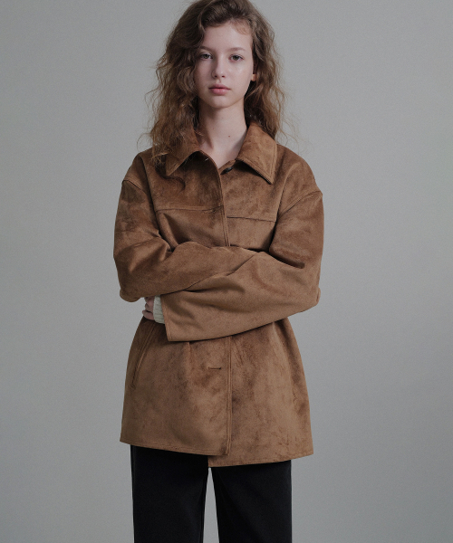 ANDNEEDS(アンドニーズ)の「Mila suede half jacket (brown)(その他アウター・レディース・その他・FREE)」の4枚目の写真