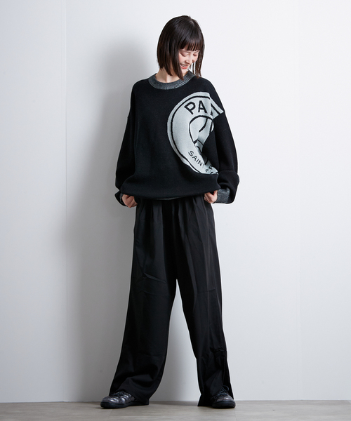 PARIS SAINT-GERMAIN(パリサンジェルマン)の「【Paris Saint-Germain / パリ・サン=ジェルマン】 JP Emblem knit pullover(ニット/セーター・メンズ・ブラック/チャコールグレー・LARGE/MEDIUM)」の3枚目の写真