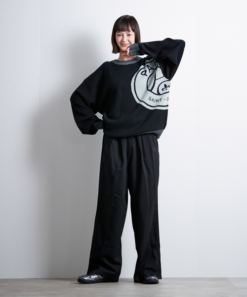 PARIS SAINT-GERMAIN(パリサンジェルマン)の「【Paris Saint-Germain / パリ・サン=ジェルマン】 JP Emblem knit pullover(ニット/セーター・メンズ・ブラック/チャコールグレー・LARGE/MEDIUM)」の5枚目の写真