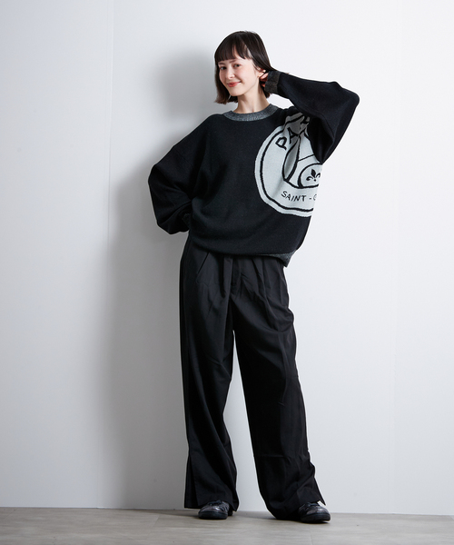 PARIS SAINT-GERMAIN(パリサンジェルマン)の「【Paris Saint-Germain / パリ・サン=ジェルマン】 JP Emblem knit pullover(ニット/セーター・メンズ・ブラック/チャコールグレー・LARGE/MEDIUM)」の6枚目の写真