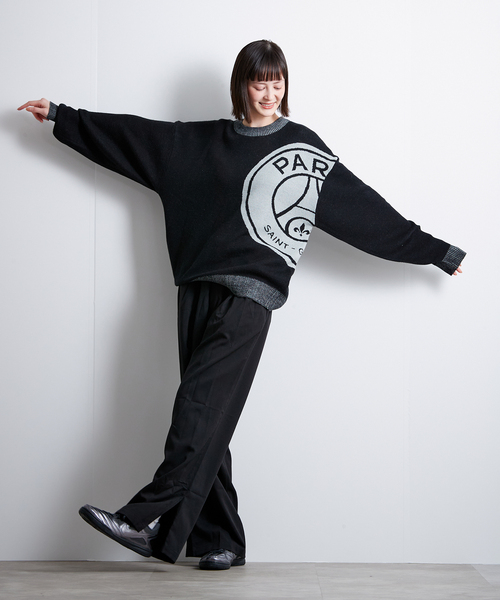 PARIS SAINT-GERMAIN(パリサンジェルマン)の「【Paris Saint-Germain / パリ・サン=ジェルマン】 JP Emblem knit pullover(ニット/セーター・メンズ・ブラック/チャコールグレー・LARGE/MEDIUM)」の9枚目の写真