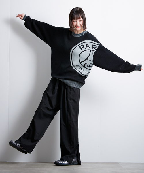 PARIS SAINT-GERMAIN(パリサンジェルマン)の「【Paris Saint-Germain / パリ・サン=ジェルマン】 JP Emblem knit pullover(ニット/セーター・メンズ・ブラック/チャコールグレー・LARGE/MEDIUM)」の10枚目の写真