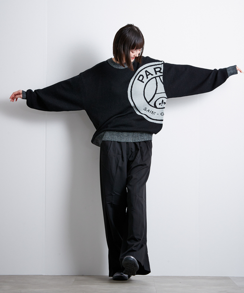 PARIS SAINT-GERMAIN(パリサンジェルマン)の「【Paris Saint-Germain / パリ・サン=ジェルマン】 JP Emblem knit pullover(ニット/セーター・メンズ・ブラック/チャコールグレー・LARGE/MEDIUM)」の12枚目の写真