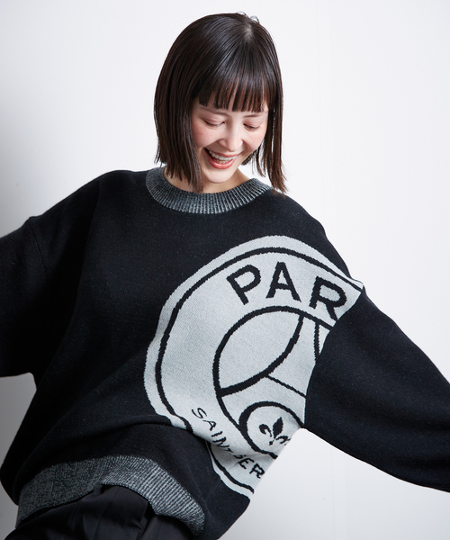 PARIS SAINT-GERMAIN(パリサンジェルマン)の「【Paris Saint-Germain / パリ・サン=ジェルマン】 JP Emblem knit pullover(ニット/セーター・メンズ・ブラック/チャコールグレー・LARGE/MEDIUM)」の20枚目の写真