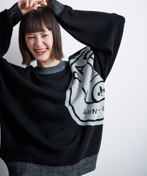 PARIS SAINT-GERMAIN（パリサンジェルマン）の「【Paris Saint-Germain / パリ・サン＝ジェルマン】 JP Emblem knit pullover（ニット/セーター・メンズ・ブラック/チャコールグレー・LARGE/MEDIUM）」の11枚目の写真