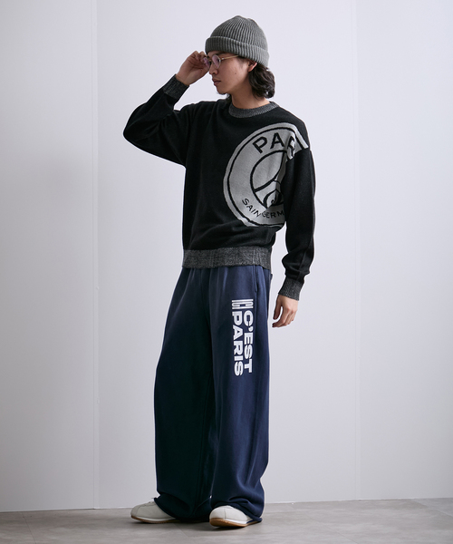PARIS SAINT-GERMAIN（パリサンジェルマン）の「【Paris Saint-Germain / パリ・サン＝ジェルマン】 JP Emblem knit pullover（ニット/セーター・メンズ・ブラック/チャコールグレー・LARGE/MEDIUM）」の5枚目の写真