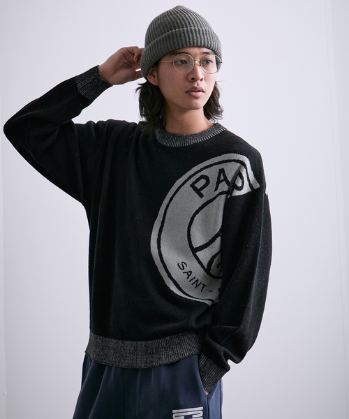 PARIS SAINT-GERMAIN（パリサンジェルマン）の「【Paris Saint-Germain / パリ・サン＝ジェルマン】 JP Emblem knit pullover（ニット/セーター・メンズ・ブラック/チャコールグレー・LARGE/MEDIUM）」の10枚目の写真
