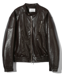 BASEMOMENT（ベースモーメント）の「レザー バイカージャケット ダークブラウン（ライダースジャケット）」