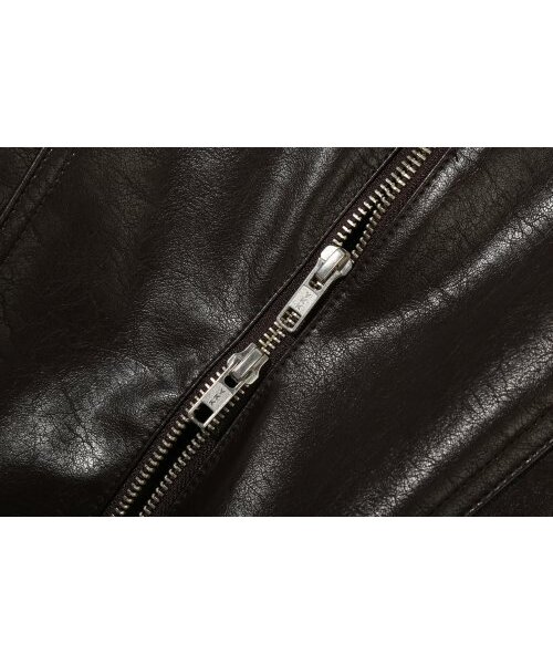 BASEMOMENT(ベースモーメント)の「レザー バイカージャケット ダークブラウン(ライダースジャケット・レディース・その他・LARGE/MEDIUM)」の5枚目の写真