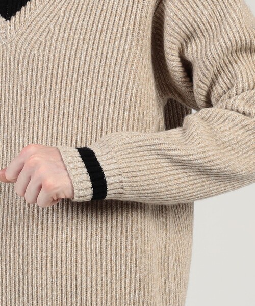 新品未使用タグ付き　トゥモローランド　トリコ　ベージュ リブ編みニットセーター TOMORROWLAND Tricot ウールカシミヤ メランジ