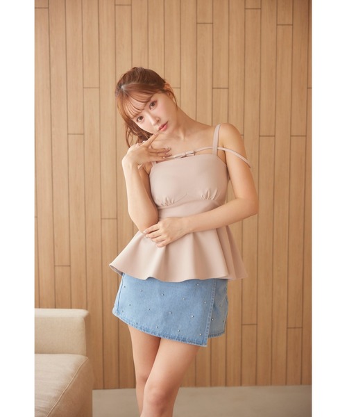 MISTREASS(ミストレアス)の「Jewel Denim Wrap Mini Skirt(デニムスカート・レディース・オフホワイト/ブルー・SMALL)」の4枚目の写真