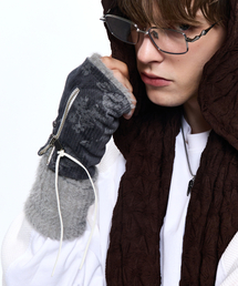 RSSC（アールエスエスシー）の「VELVET MIXED HAIRY KNIT HAND WARMER - GRAY（手袋）」