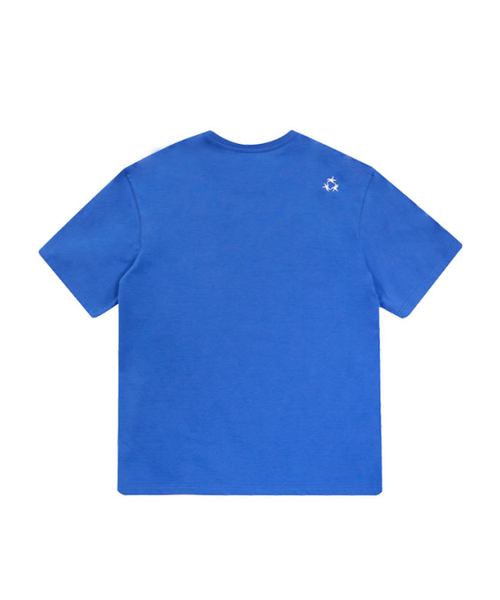 OURPOCKETS（アワーポケッツ）の「グリッドピザマン×アワーポケットシャツ別コラボTシャツ（ブルー）（Tシャツ/カットソー・レディース・ブルー・MEDIUM/X-LARGE）」の5枚目の写真