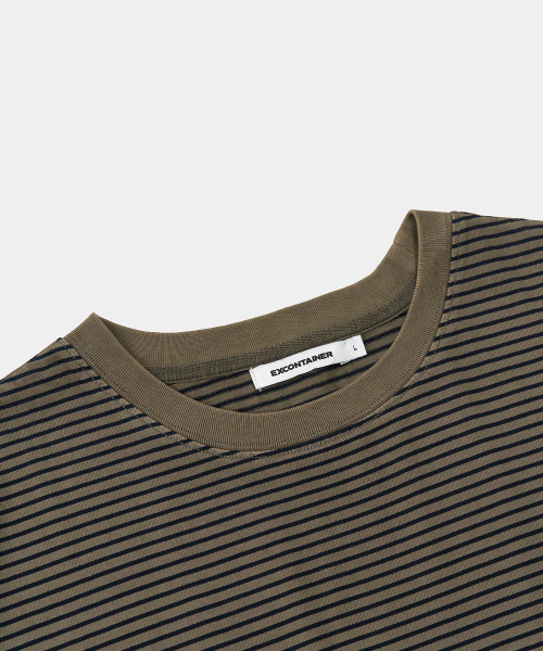 EXCONTAINER(エックスコンテナ)の「ピグメントダイストライプハーフTシャツ (ディープベージュ)(Tシャツ/カットソー・メンズ・その他・MEDIUM/LARGE/X-LARGE)」の5枚目の写真